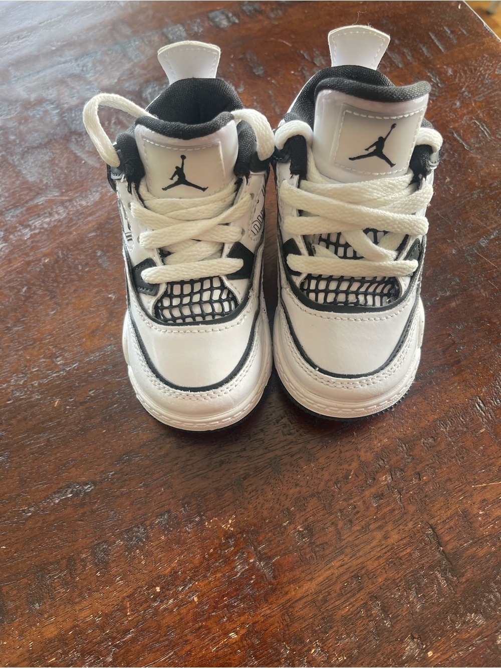 Jordan Kids White and Black Mini Retro Sneakers